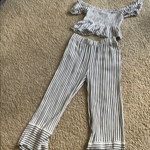 Striped Off-Shoulder Jumpsuit